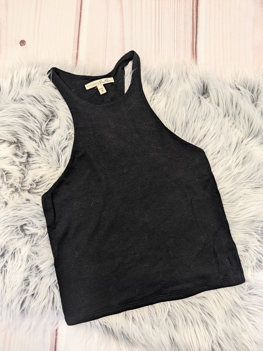 Express Black Racerback Knit Top